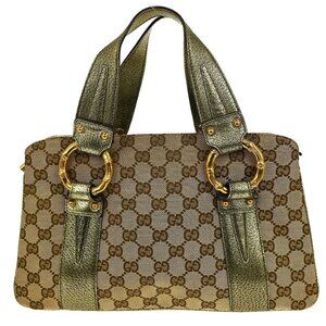 Gucci Beige Canvas GG Tote Handbag